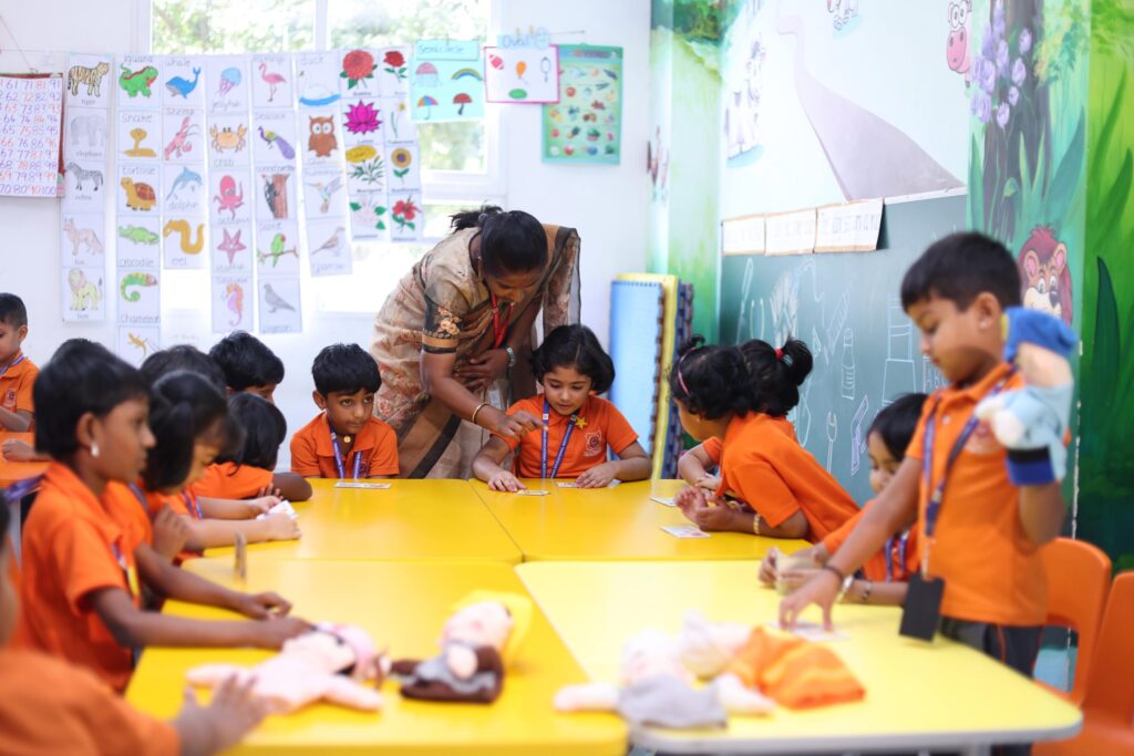 Child doing homework with support